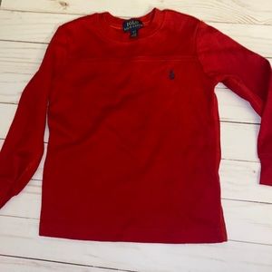 Red polo shirt